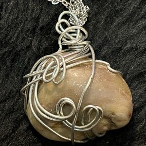 Brown Stone Wrapped OBE OF A KIND Handmade Necklace